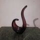 Empty pocket/Free-form swan sculpture in Violet Murano Glass.