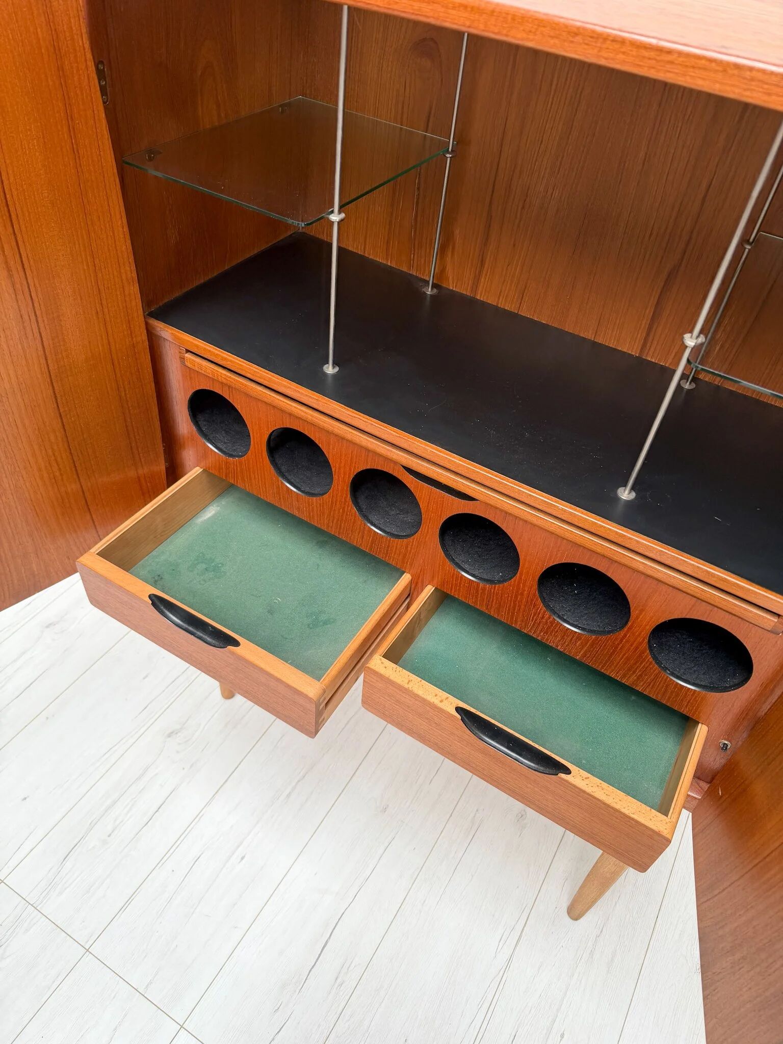 1950s vintage Torbjørn Afdal teak 'Bacchus' bar cabinet Norway