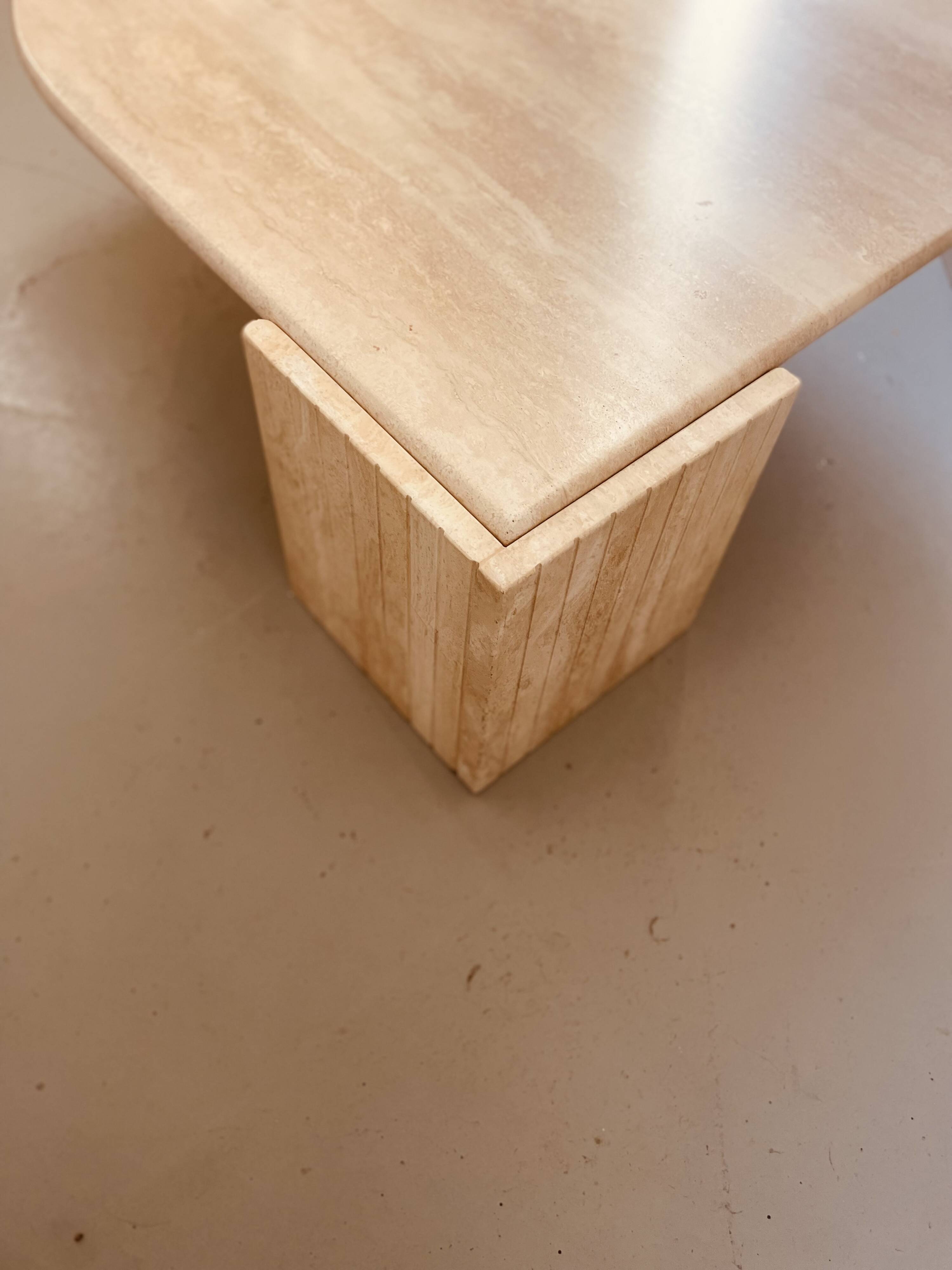 Travertine coffee table