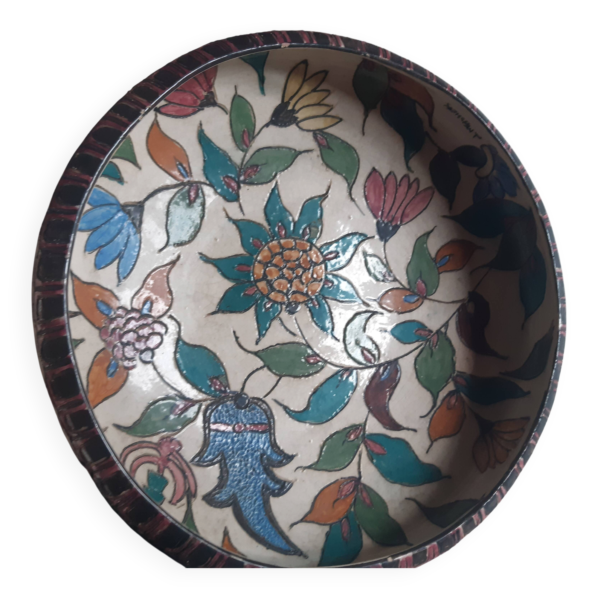 Large ceramic dish from Vallauris signed Jérôme Massier