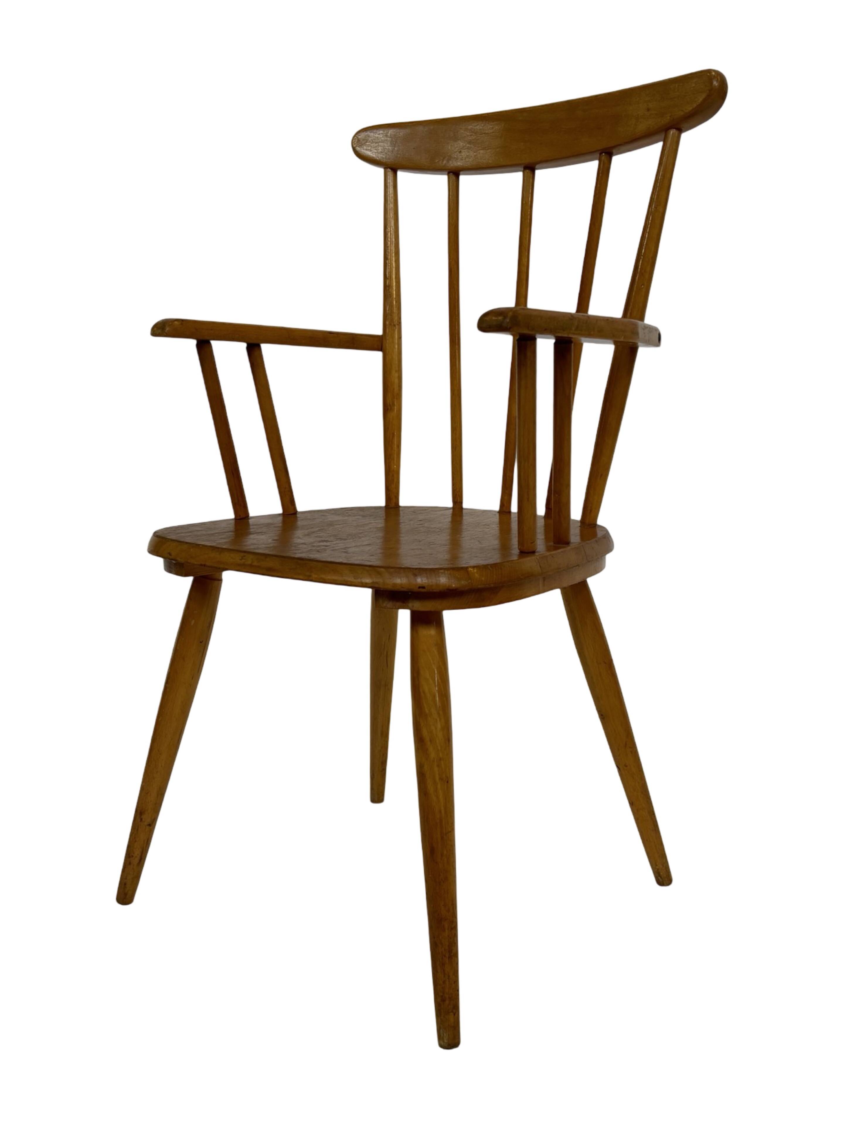 Vintage children's chair children's room slatted chair design 50's