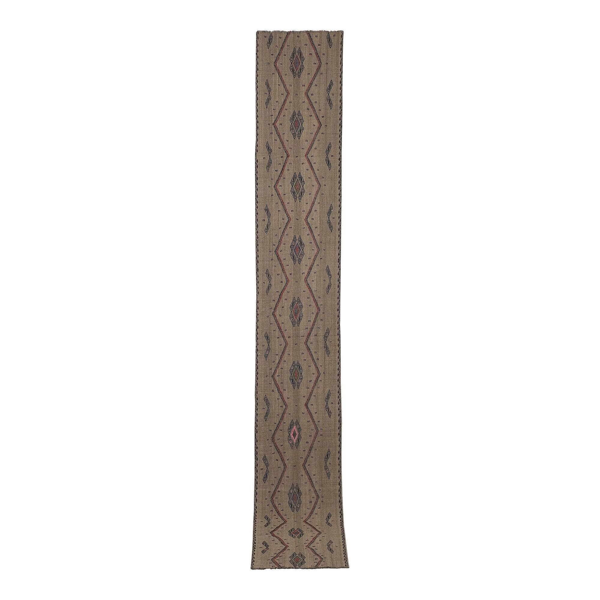 Vintage Turkish hallway rug 55x376 cm