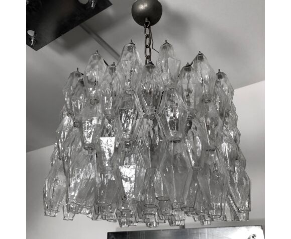Carlo Scarpa For Venini Poliedri Glass Chandelier Italy 1960s Selency Carlo Scarpa For Venini Poliedri Glass, Carlo Scarpa Glass Chandelier