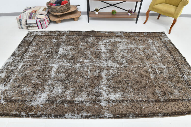 6x10 antique brown turkish rug  296x192cm