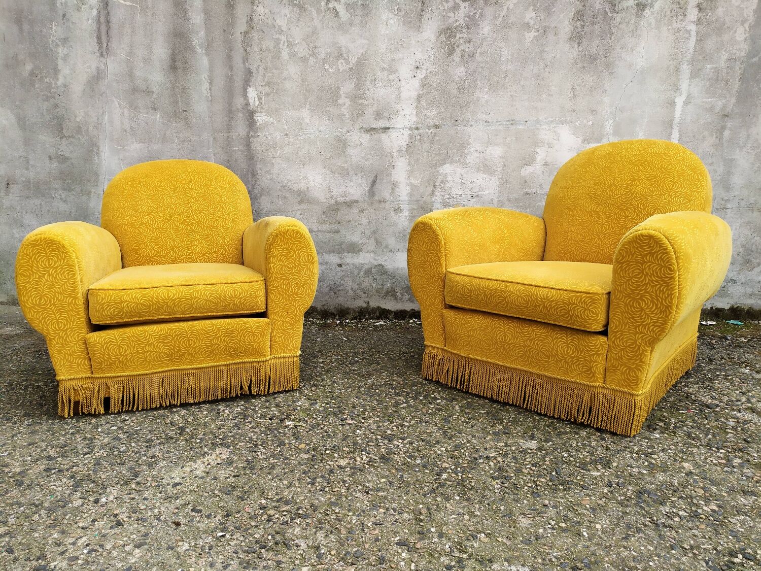 Pair of mustard club chairs