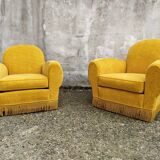 Pair of mustard club chairs