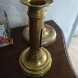 Set of 2 old brass candle holders