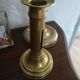 Set of 2 old brass candle holders