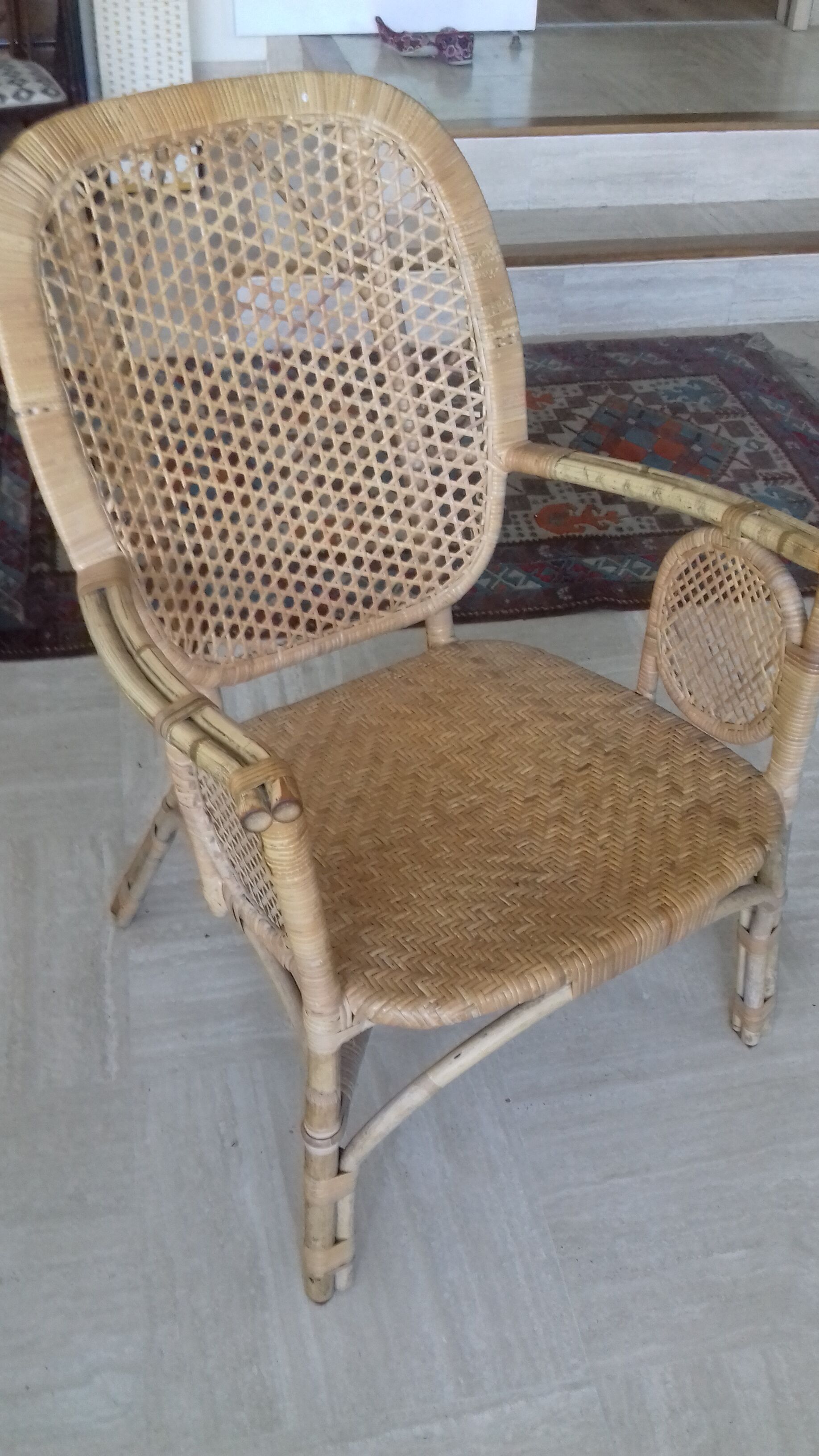 Vintage rattan and wicker chair