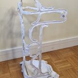 Ancien porte-parapluie victorien, fin XIXème en fonte laqué blanc