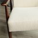 Vintage armchair in light beige corduroy designed by H. Lis.