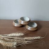 3 small individual butter dishes in stoneware, 1970