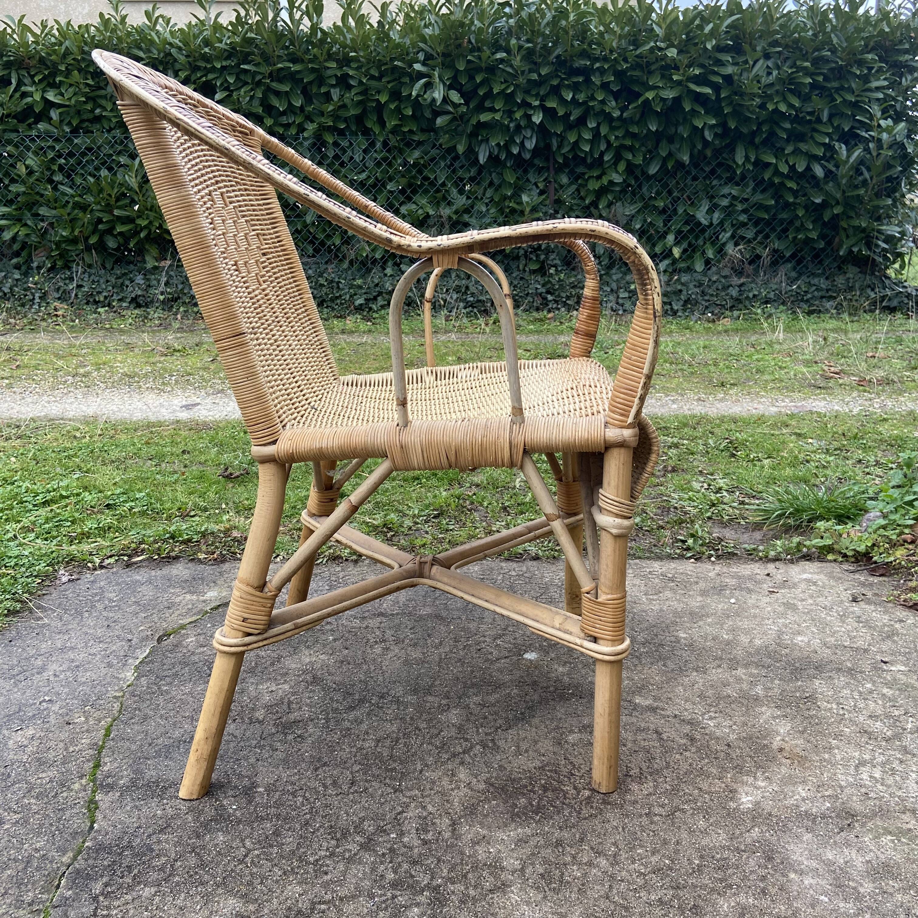 Rattan armchair