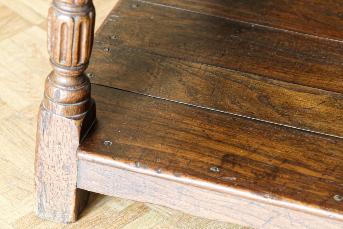 Carved solid oak coffee table