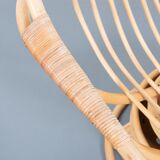 Lounge armchair with vintage bamboo side table