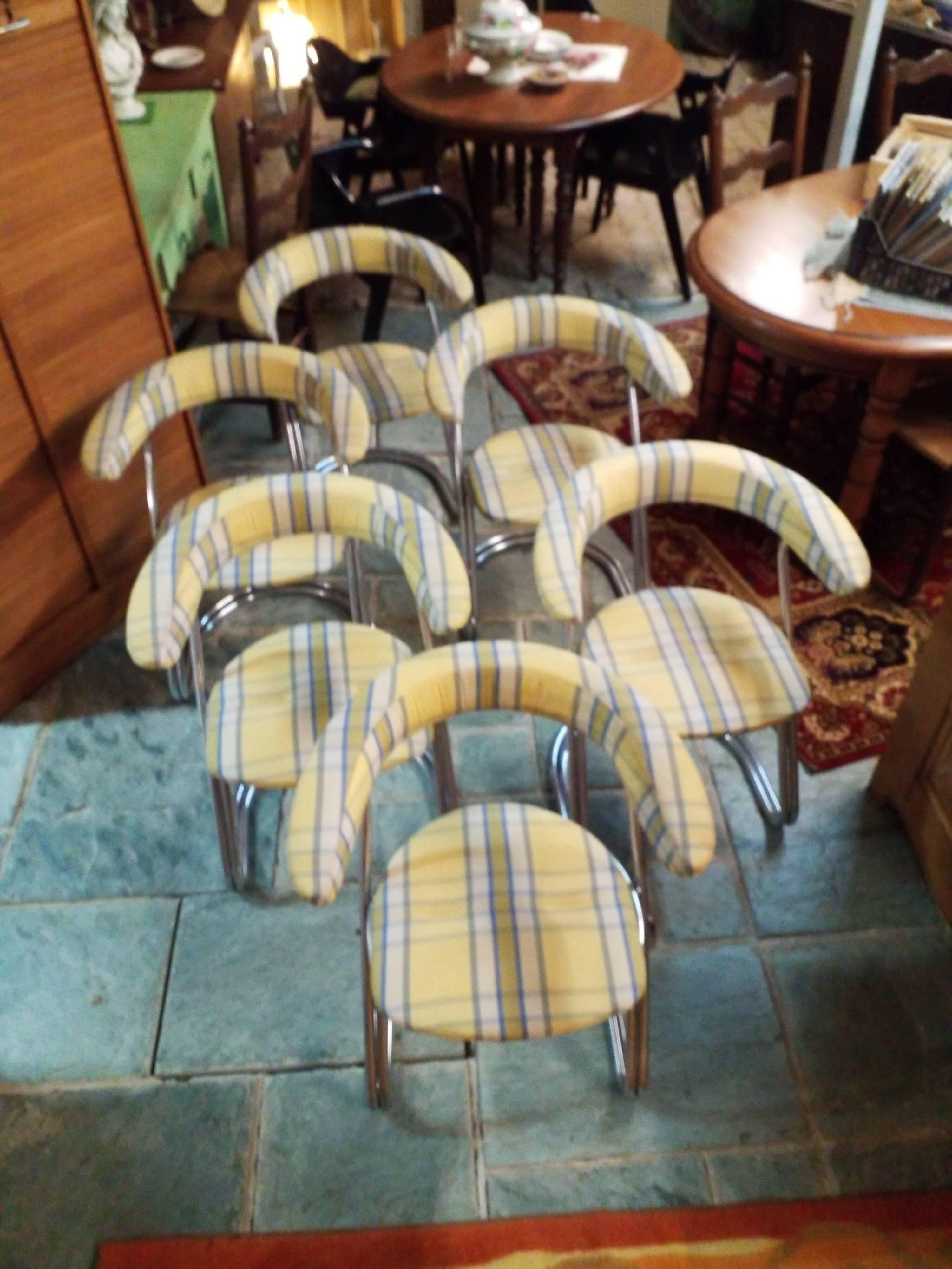 6 fauteuils en chrome