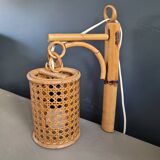 Vintage bamboo and cane wall light