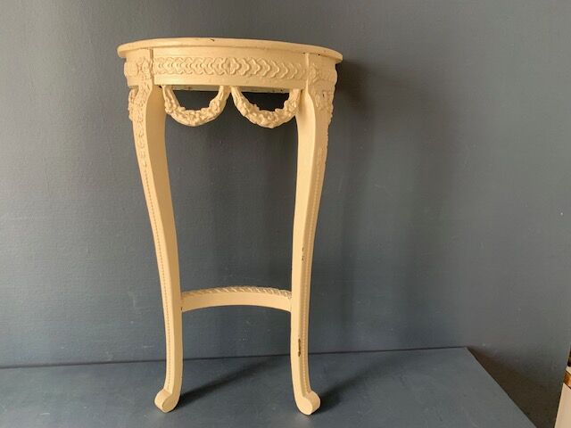 Old wooden console, half moon, Louis XVI style, early twentieth century