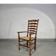 4 chaises à dossier échelle / 1 accoudoir / avec coussins en jonc