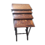 4 pull-out tables, marquetry trays