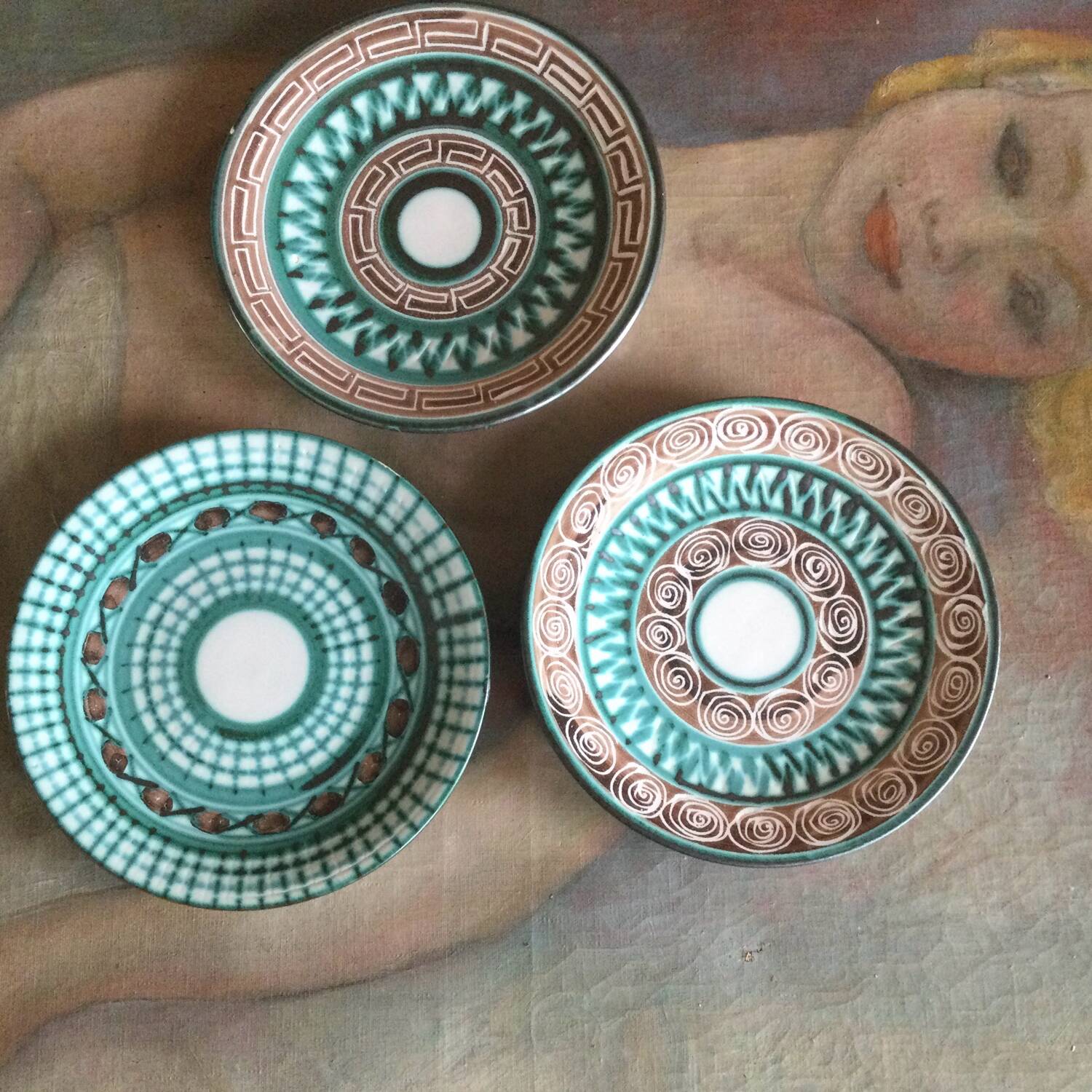 3 plates Robert Picault Vallauris