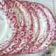 6 flat plates red iron earth longwy "reeds"