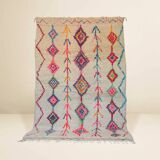 Colorful Azilal Berber Rug • Multicolored diamond patterns