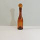 Amber bottle in bubbled blown glass, signed Biot – France, vintage 1970s