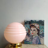 Pink opaline globe lamp