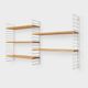 Tomado wall unit with wooden shelves by A. Dekker