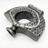 “Hammered Mother-of-Pearl” Vase / Cast Aluminum – 1980s