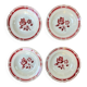 Set of 4 antique soup plates – burgundy floral decoration Badonvill