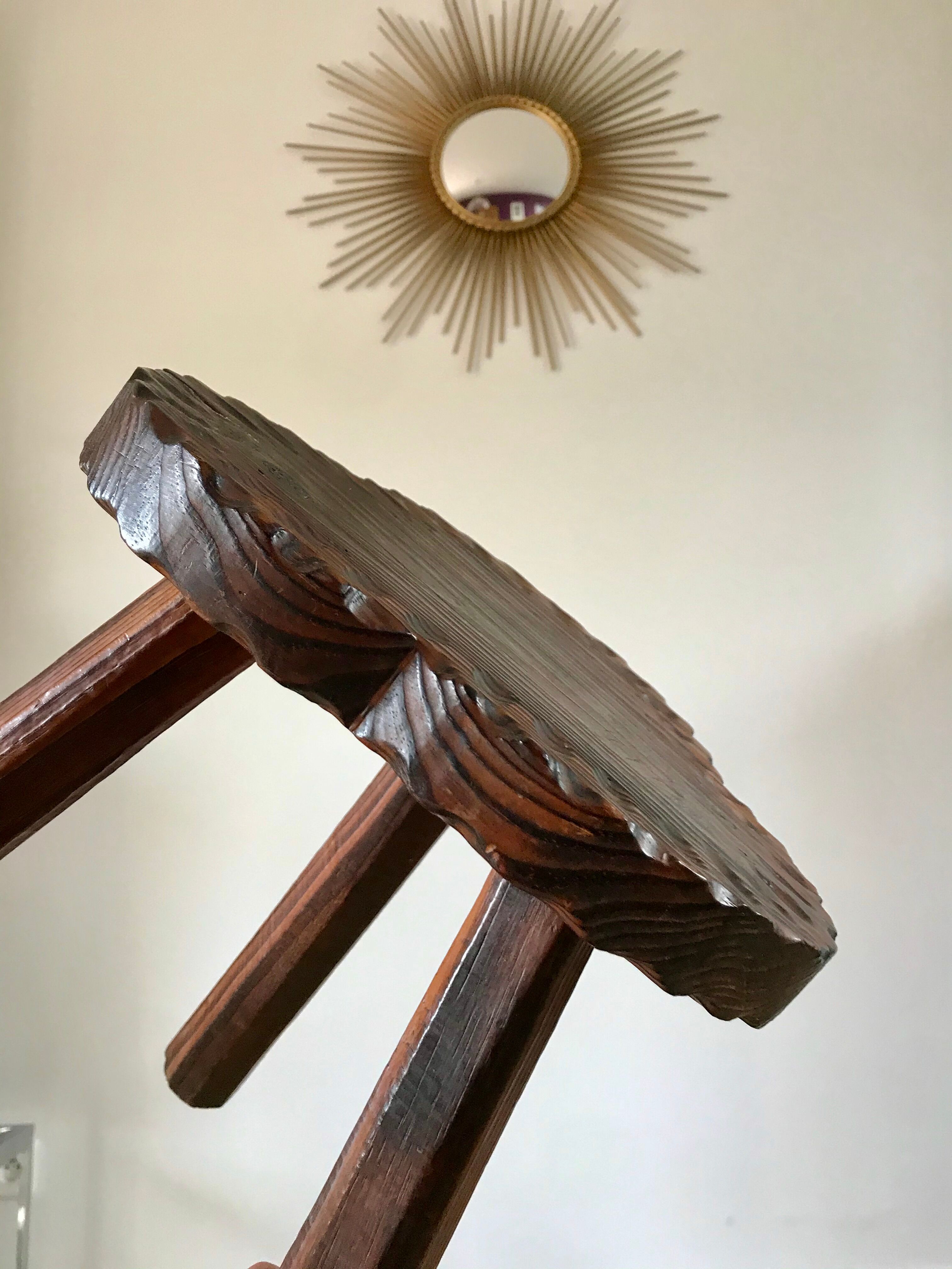 Cowherd stool tripod brutalist style 40s-50s