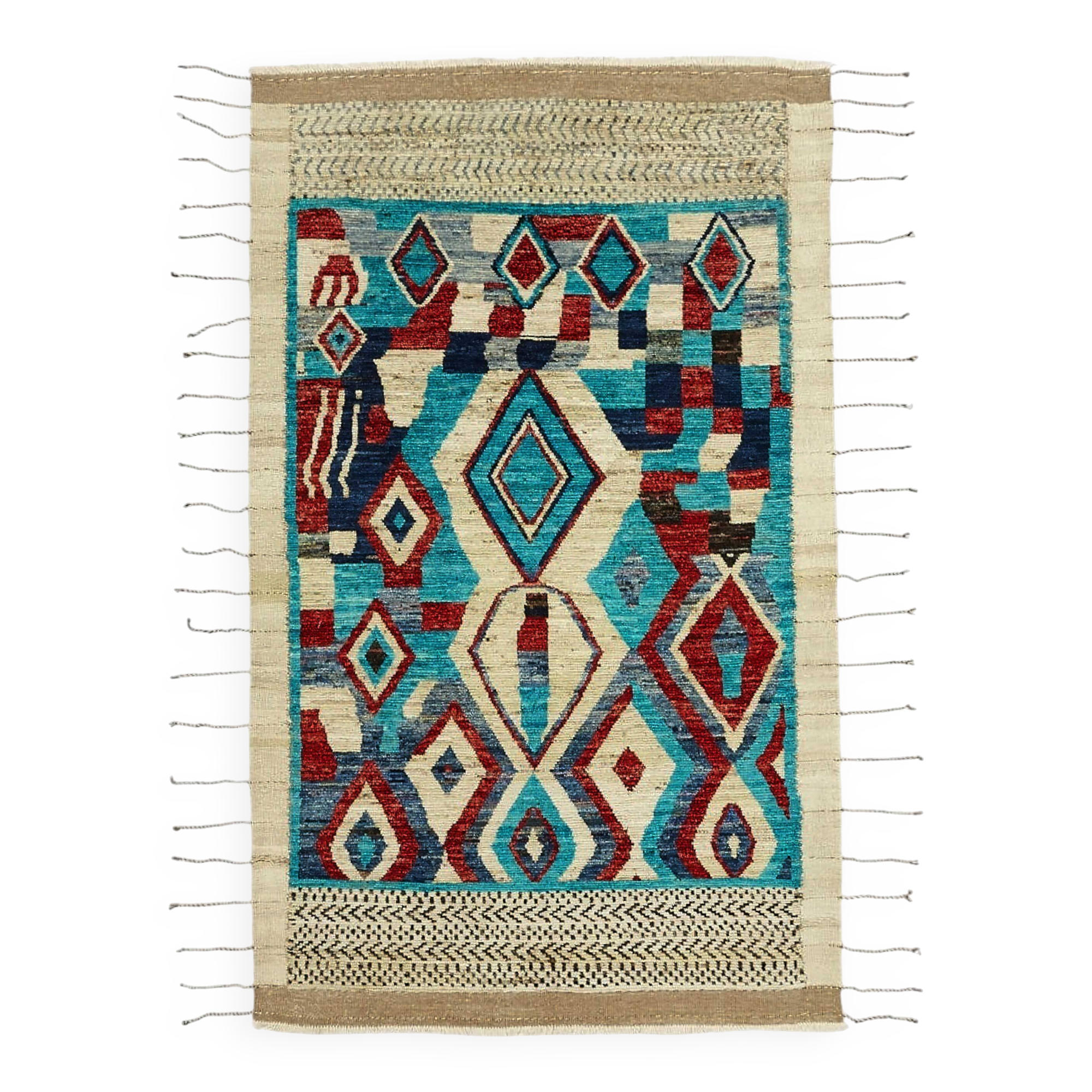 Handmade Tribal Decorative 154 cm x 259 cm Multicolor Wool Carpet