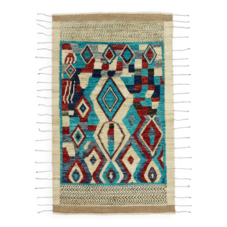 Handmade Tribal Decorative 154 cm x 259 cm Multicolor Wool Carpet