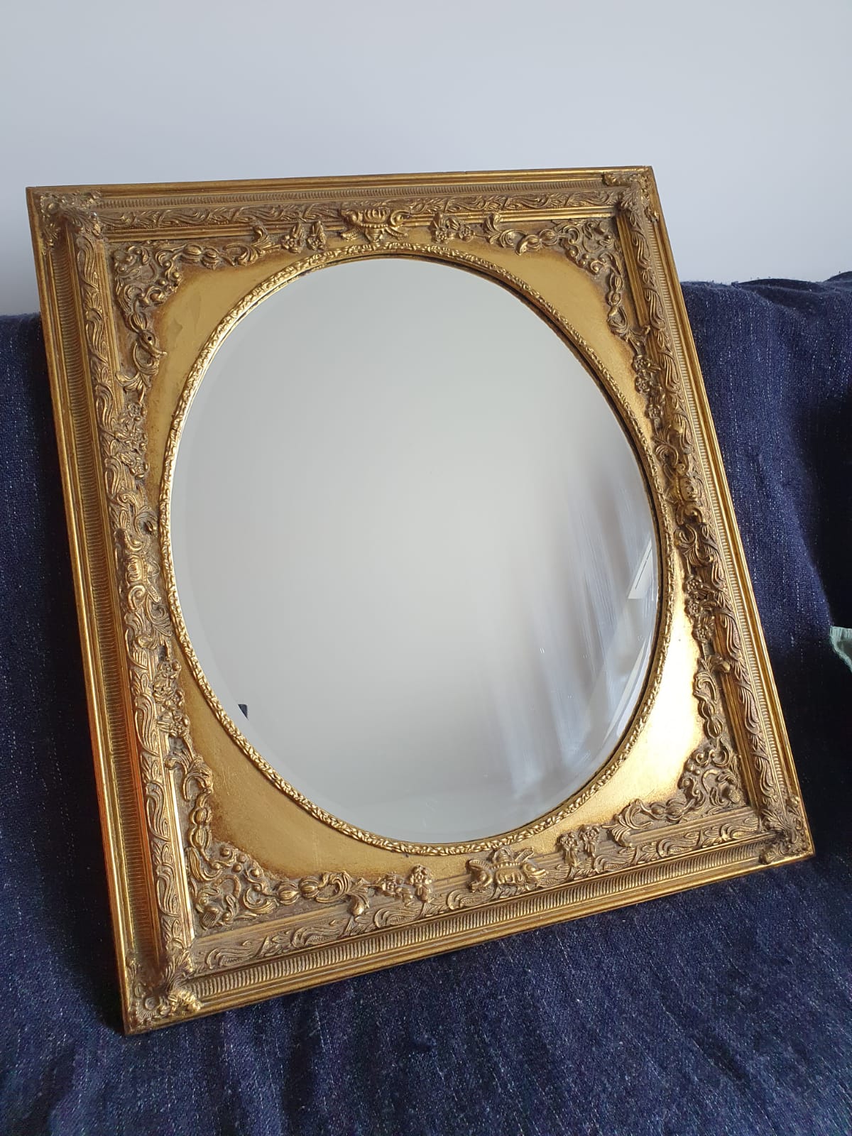 Louis XVI style gilded wooden mirror - 76x66cm