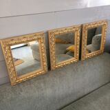 Triptych of ancient gilded mirrors