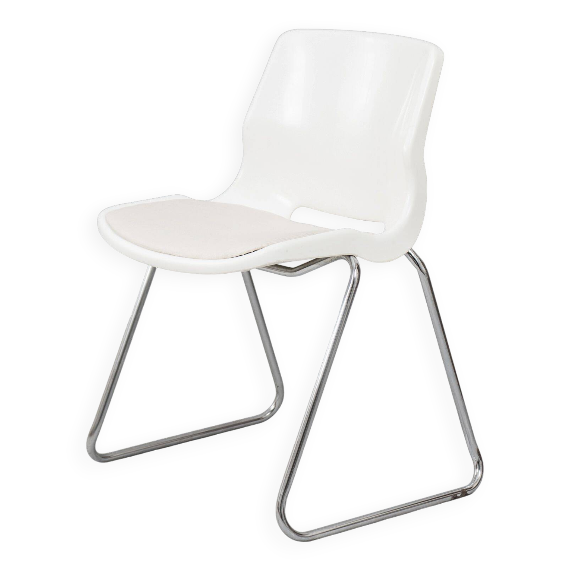 Plastic and Tubular Steel Chair by Svante Schoblom for OVERMAN, made in Sweden