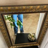 Large old gold vintage mirror