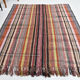 Kilim multicolore rayé moderne 6x7, 203x230Cm