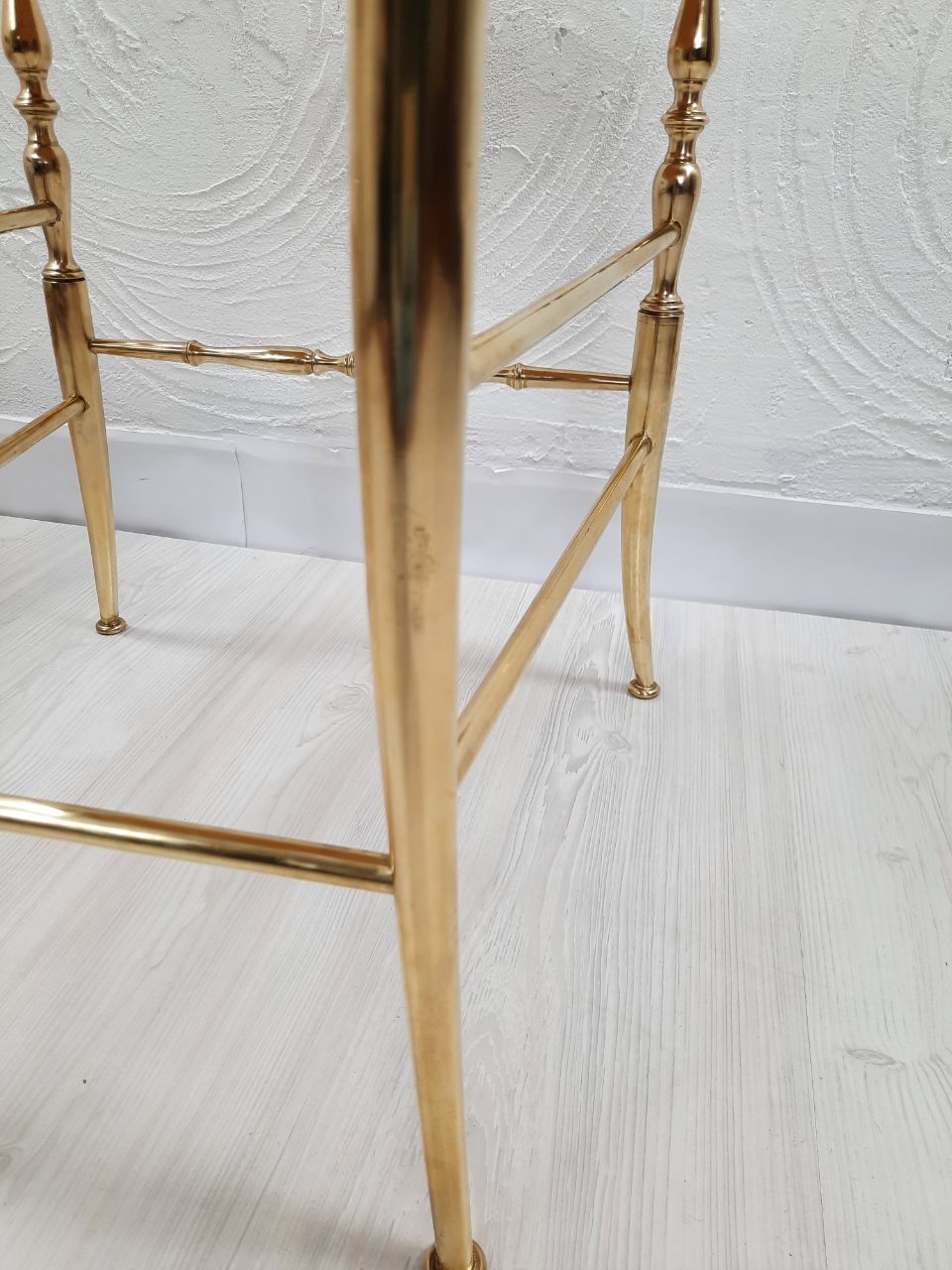 Pair of chiavarine chairs, brass