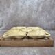 Vintage aperitif service 5 leaf bowls – Poët Laval art ceramics – gilding