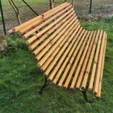 Metal and wood garden bench