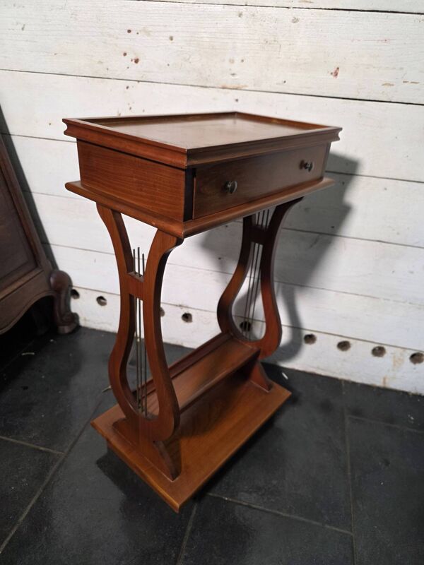 Table de chevet lyre en merisier massif