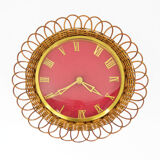 1960s Wicker wall clock UPG Halle, Germany