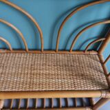 Rattan and wicker wall or floor shelf