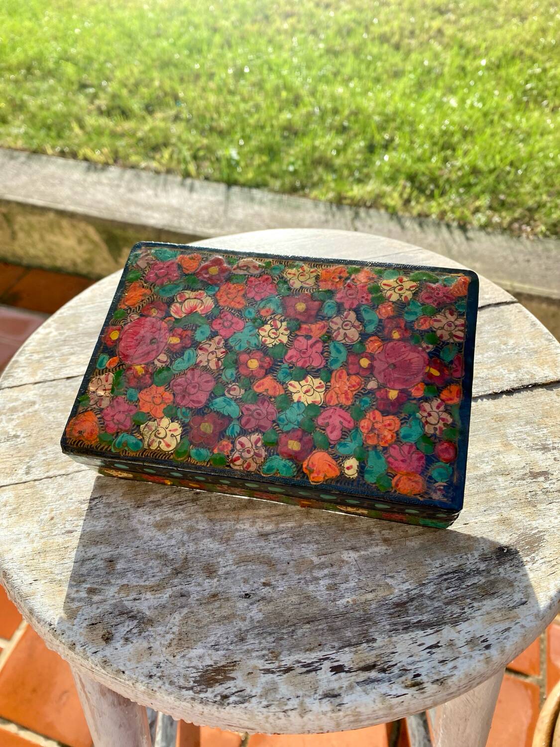 Hand painted wooden box