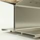 Paul Geoffroy for Uginox. Pair of brushed steel stools. Circa 1970.