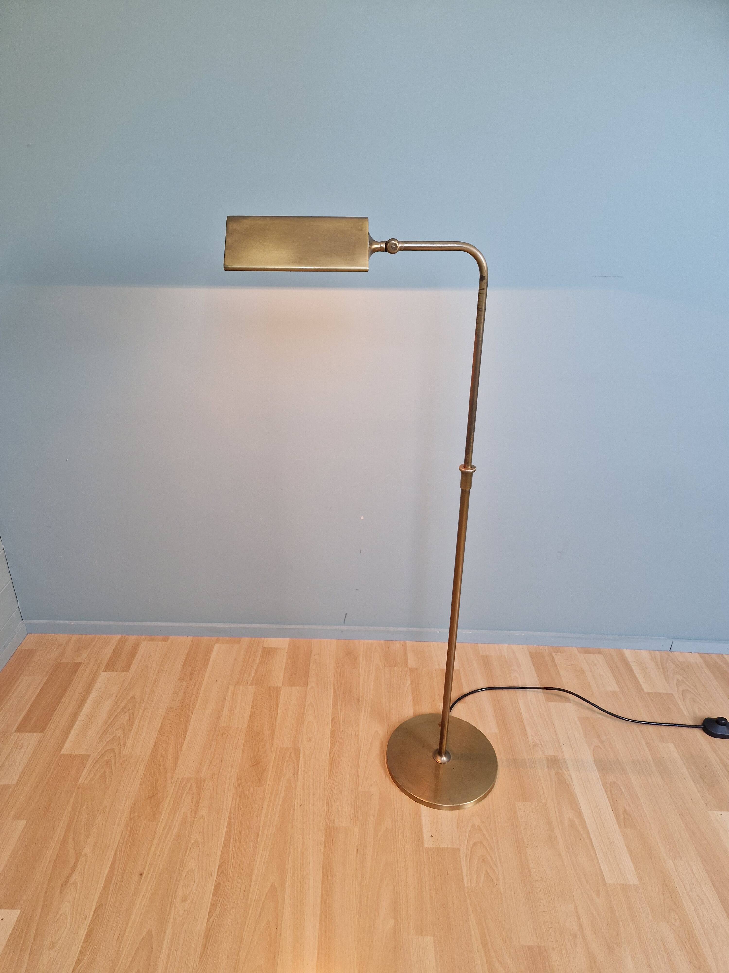 Brass floor lamp, Florian Schulz, Reiminterline, 1970