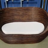 Rattan sofa set and 2 armchairs